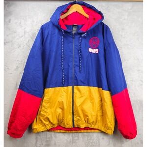 Marvel - Boxlunch Exclusive SPIDERMAN Bomber Varsity Hooded Jacket Sz 2X